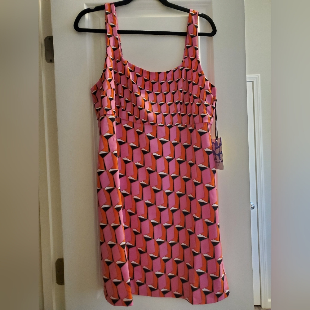 DVF for Target Women's 90's Shift Pink Modern Geo Mini Dress